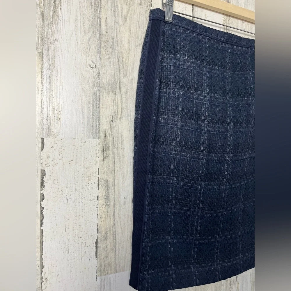 Tory Burch Navy Textured Pencil Skirt size 6